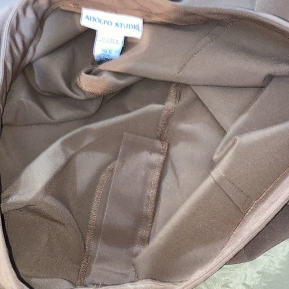 ADOLFO STUDIO WIDE LEG CARAMEL BROWN DRESS SUIT PANTS SZ 12 - Picture 11 of 12